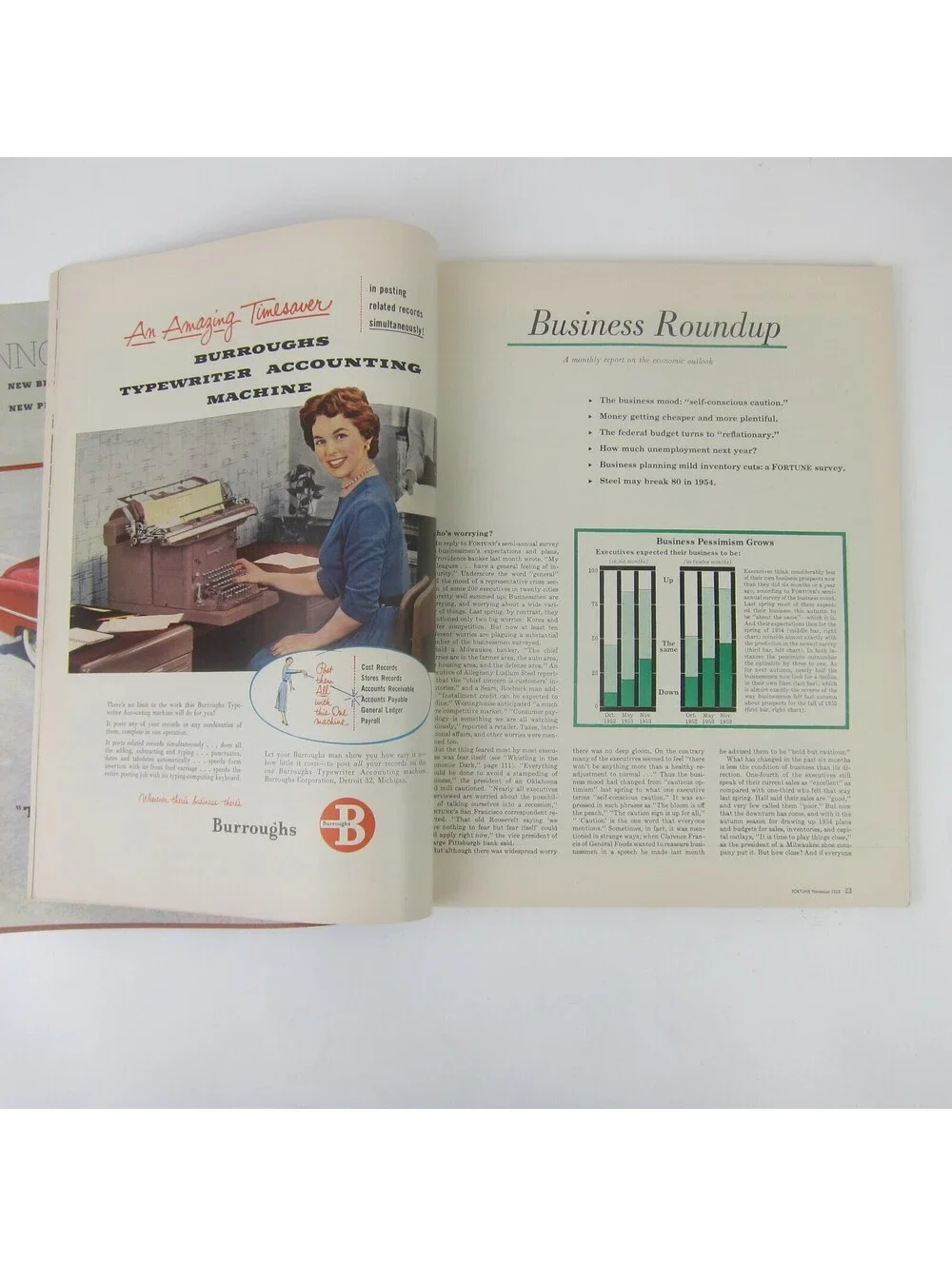 Vintage FORTUNE Magazine November 1953 Chrysler Oldsmobile General Electric Ads